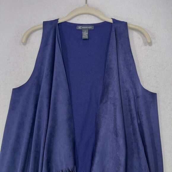 INC International Concepts Vest Women M Purple Fringe Open Waterfall Western - Picture 4 of 10